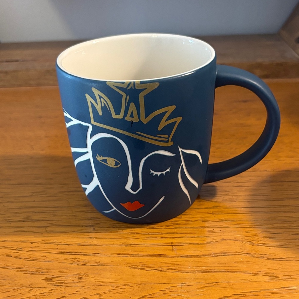 Starbucks Navy Mug with Gold and White Design
